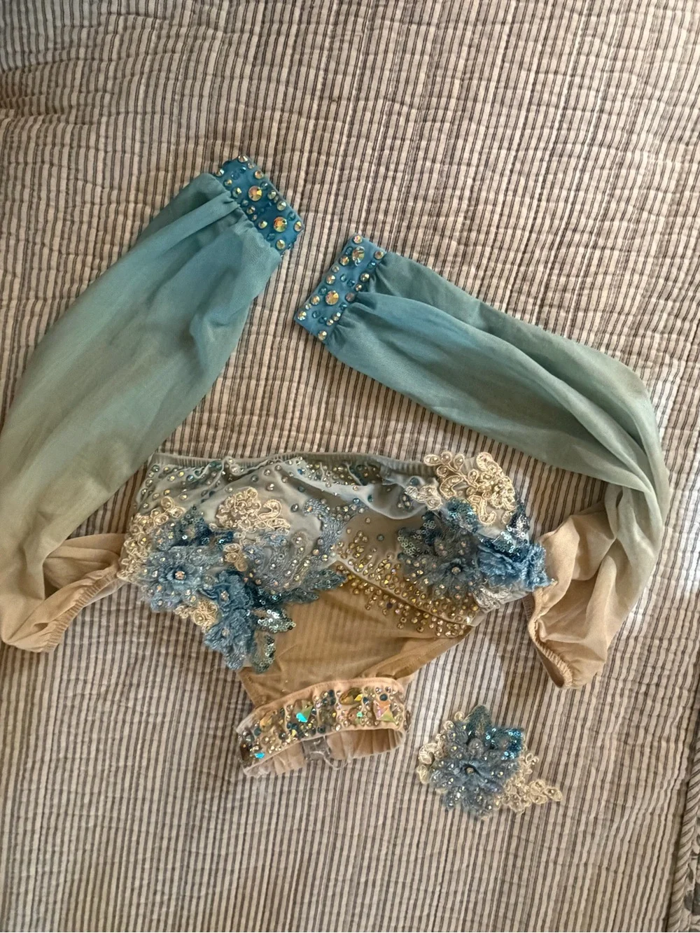 Girls' Blue Gradient Dance Costume Set
